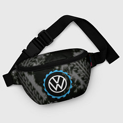Поясная сумка Volkswagen в стиле Top Gear со следами шин на фоне, цвет: 3D-принт — фото 2