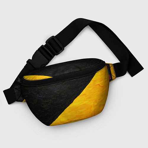 Поясная сумка Черно-желтые масляные краски / 3D-принт – фото 4