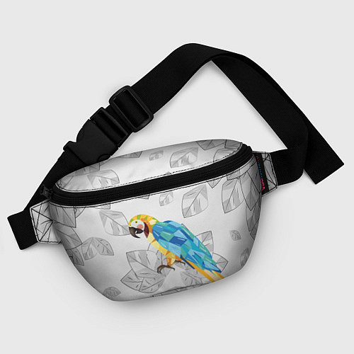 Поясная сумка Попугай на сером фоне / 3D-принт – фото 4