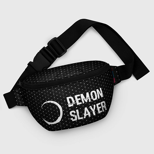 Поясная сумка Demon Slayer glitch на темном фоне: надпись и симв / 3D-принт – фото 4