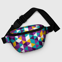 Поясная сумка Разноцветный ромбический паттерн, цвет: 3D-принт — фото 2