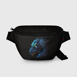Поясная сумка Красивый неоновый дракон с голубыми глазами, цвет: 3D-принт