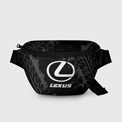Поясная сумка Lexus speed на темном фоне со следами шин, цвет: 3D-принт