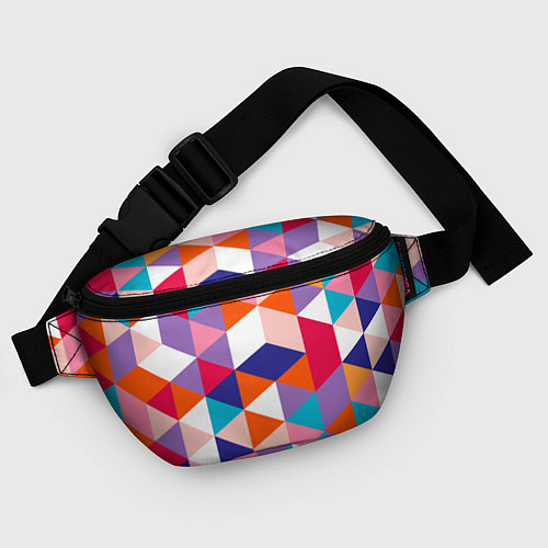 Поясная сумка Ромбический разноцветный паттерн / 3D-принт – фото 4