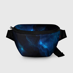 Поясная сумка Чёрный и синий космос, цвет: 3D-принт