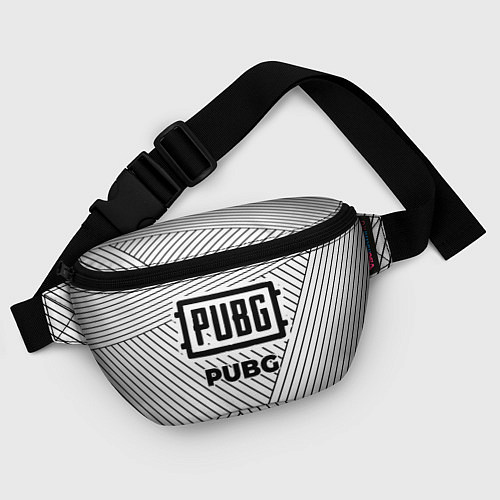 Поясная сумка Символ PUBG на светлом фоне с полосами / 3D-принт – фото 4