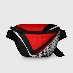 Поясная сумка Геометрическая униформа - красная, цвет: 3D-принт
