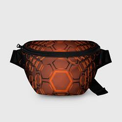 Поясная сумка Оранжевая техноброня, цвет: 3D-принт