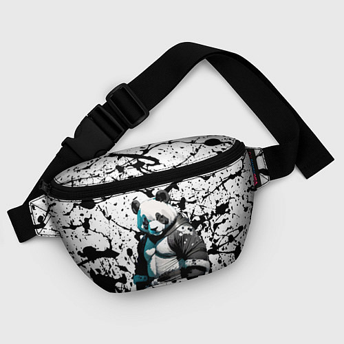Поясная сумка Panda samurai on the background of blots / 3D-принт – фото 4