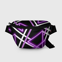 Поясная сумка Фиолетовые полоски с неоном