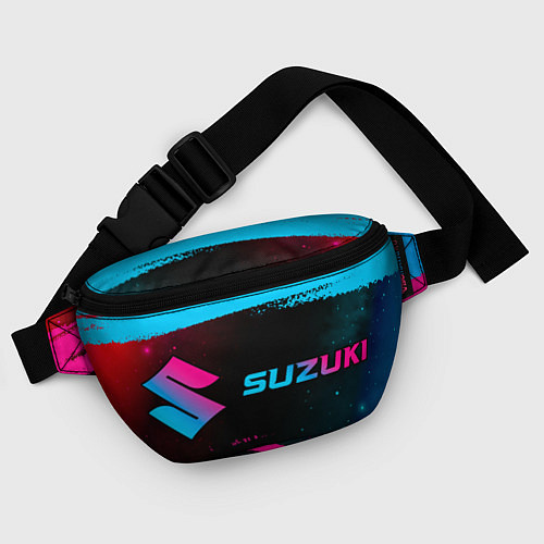 Поясная сумка Suzuki - neon gradient: надпись и символ / 3D-принт – фото 4