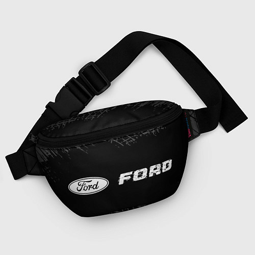 Поясная сумка Ford speed на темном фоне со следами шин: надпись / 3D-принт – фото 4