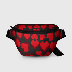 Поясная сумка Pixel hearts, цвет: 3D-принт