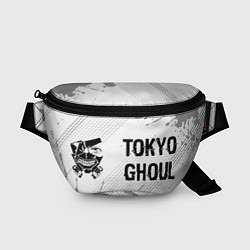 Поясная сумка Tokyo Ghoul glitch на светлом фоне: надпись и симв