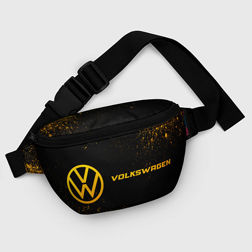 Поясная сумка Volkswagen - gold gradient: надпись и символ / 3D-принт – фото 4