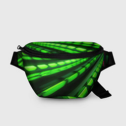 Поясная сумка Green neon abstract