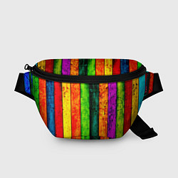 Поясная сумка Цветной забор, цвет: 3D-принт