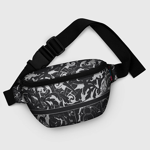 Поясная сумка Скандинавский орнамент черно-белый / 3D-принт – фото 4