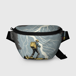 Поясная сумка Дурак на горе ловит молнию, цвет: 3D-принт