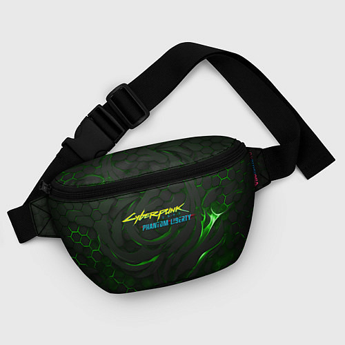 Поясная сумка Cyberpunk 2077 phantom liberty green / 3D-принт – фото 4
