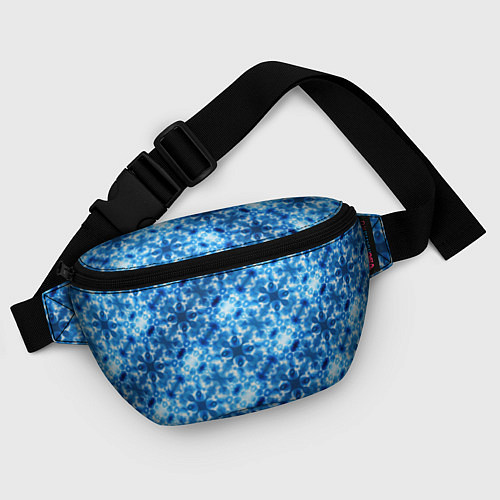 Поясная сумка Светящиеся голубые цветочки / 3D-принт – фото 4