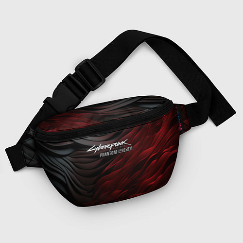 Поясная сумка Cyberpunk 2077 phantom liberty black red / 3D-принт – фото 4