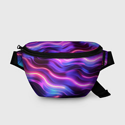 Поясная сумка Неоновые волны, цвет: 3D-принт