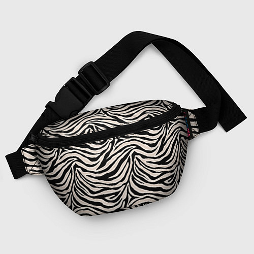 Поясная сумка Полосатая шкура зебры, белого тигра / 3D-принт – фото 4