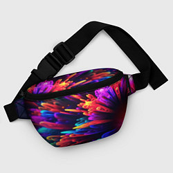 Поясная сумка Неоновая абстракция в виде цветов, цвет: 3D-принт — фото 2