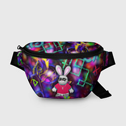 Поясная сумка Кролик в футболке, цвет: 3D-принт