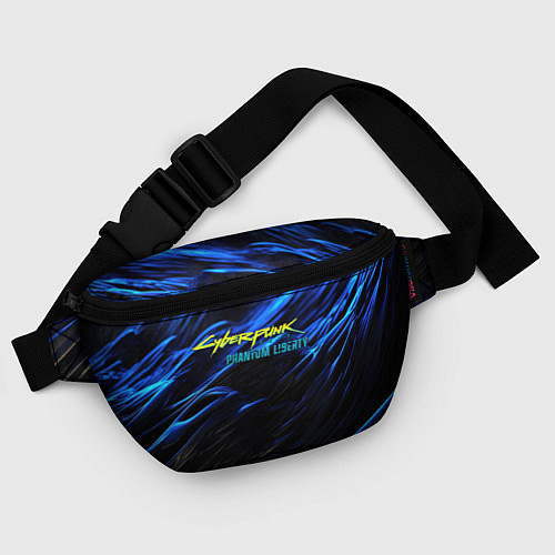 Поясная сумка Black blue cyberpunk phantom liberty / 3D-принт – фото 4