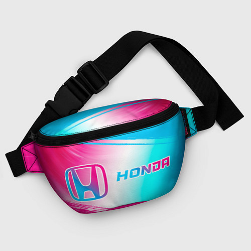 Поясная сумка Honda neon gradient style: надпись и символ / 3D-принт – фото 4
