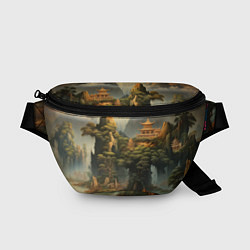Поясная сумка Пейзаж в китайском стиле, цвет: 3D-принт