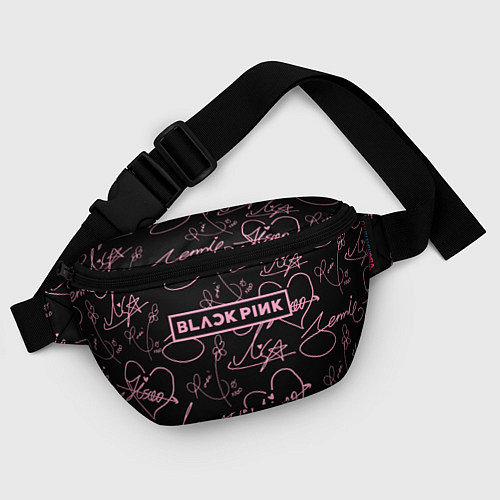 Поясная сумка Блэкпинк - розовые автографы / 3D-принт – фото 4