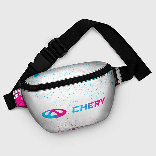 Поясная сумка Chery neon gradient style: надпись и символ / 3D-принт – фото 4