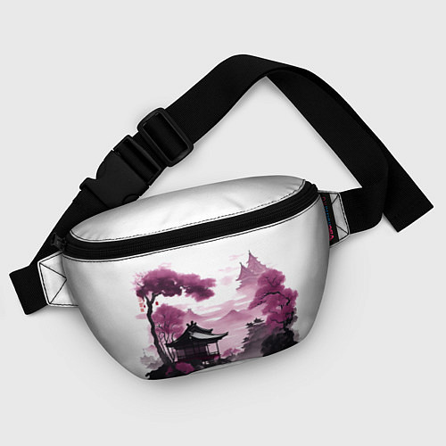 Поясная сумка Японские мотивы - фиолетовый / 3D-принт – фото 4