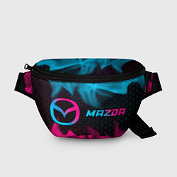 Поясная сумка Mazda - neon gradient: надпись и символ