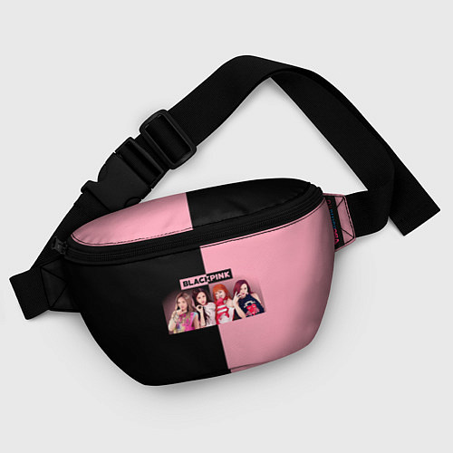 Поясная сумка Черно-розовый градиент Black Pink / 3D-принт – фото 4