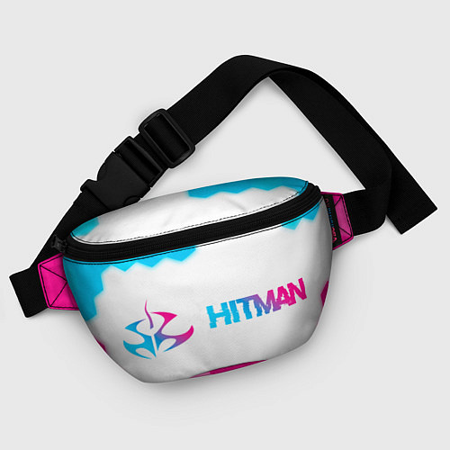 Поясная сумка Hitman neon gradient style: надпись и символ / 3D-принт – фото 4