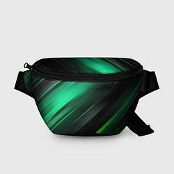 Поясная сумка Black green abstract