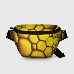 Поясная сумка Желтые объемные плиты, цвет: 3D-принт