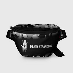 Поясная сумка Death Stranding glitch на темном фоне: надпись и с