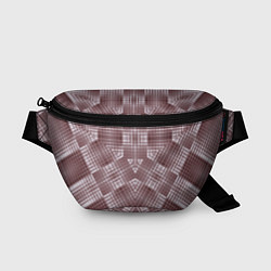 Поясная сумка В коричневых тонах геометрический узор, цвет: 3D-принт