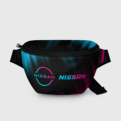 Поясная сумка Nissan - neon gradient: надпись и символ, цвет: 3D-принт