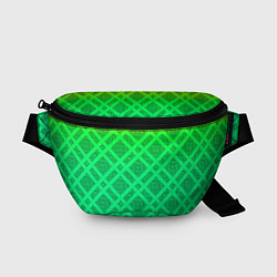 Поясная сумка Желто-зеленый градиентный фон с геометрическим узо, цвет: 3D-принт
