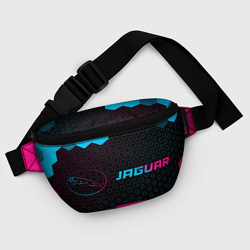 Поясная сумка Jaguar - neon gradient: надпись и символ / 3D-принт – фото 4
