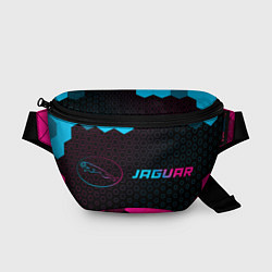 Поясная сумка Jaguar - neon gradient: надпись и символ