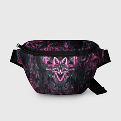 Поясная сумка Розовый лис в стиле арт