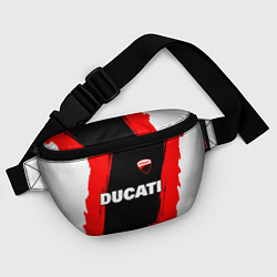 Поясная сумка Ducati moto - красные полосы, цвет: 3D-принт — фото 2