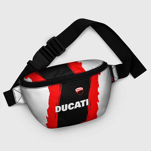 Поясная сумка Ducati moto - красные полосы / 3D-принт – фото 4
